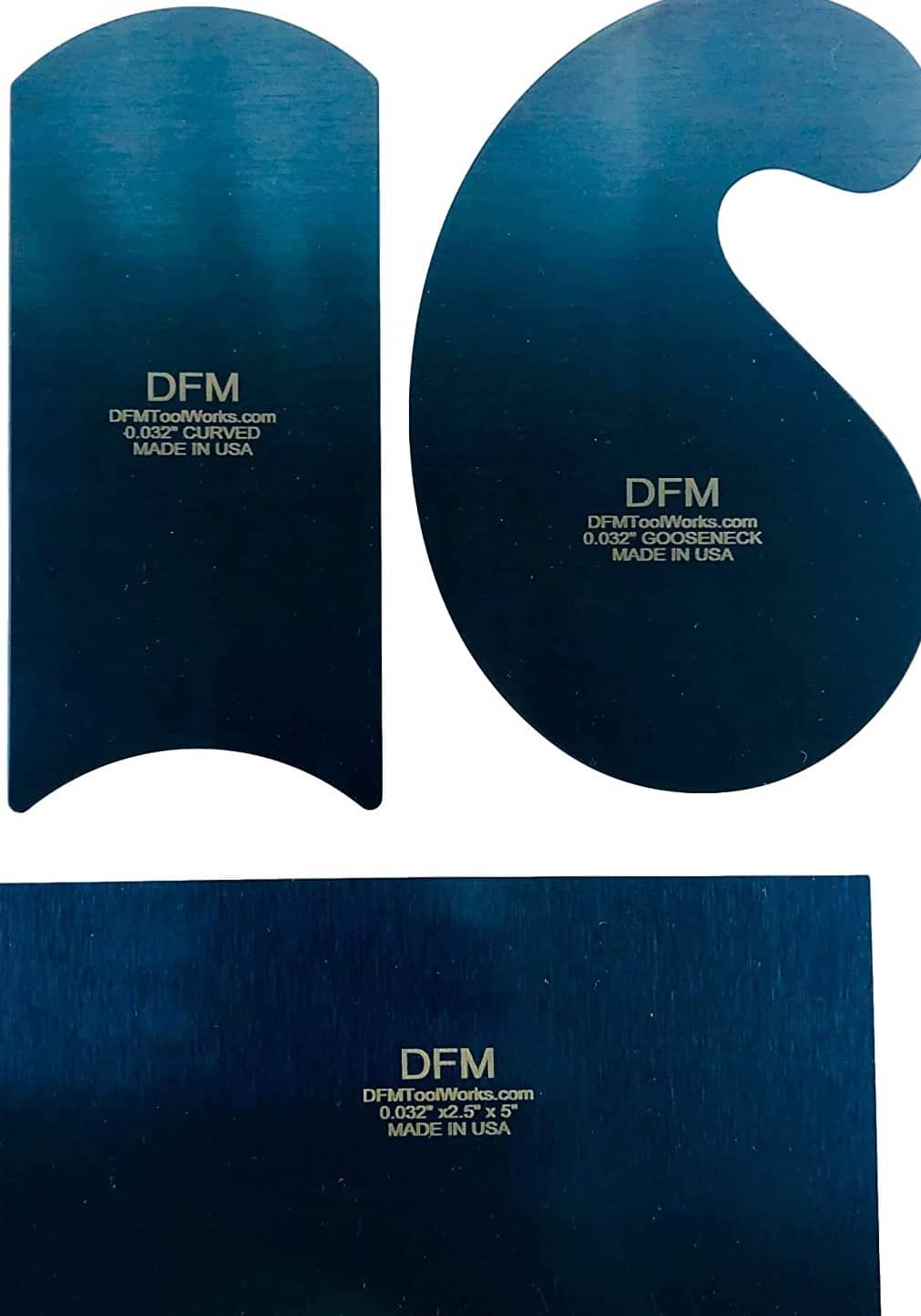 DFM Blue Curved Cabinet Scraper Card Set