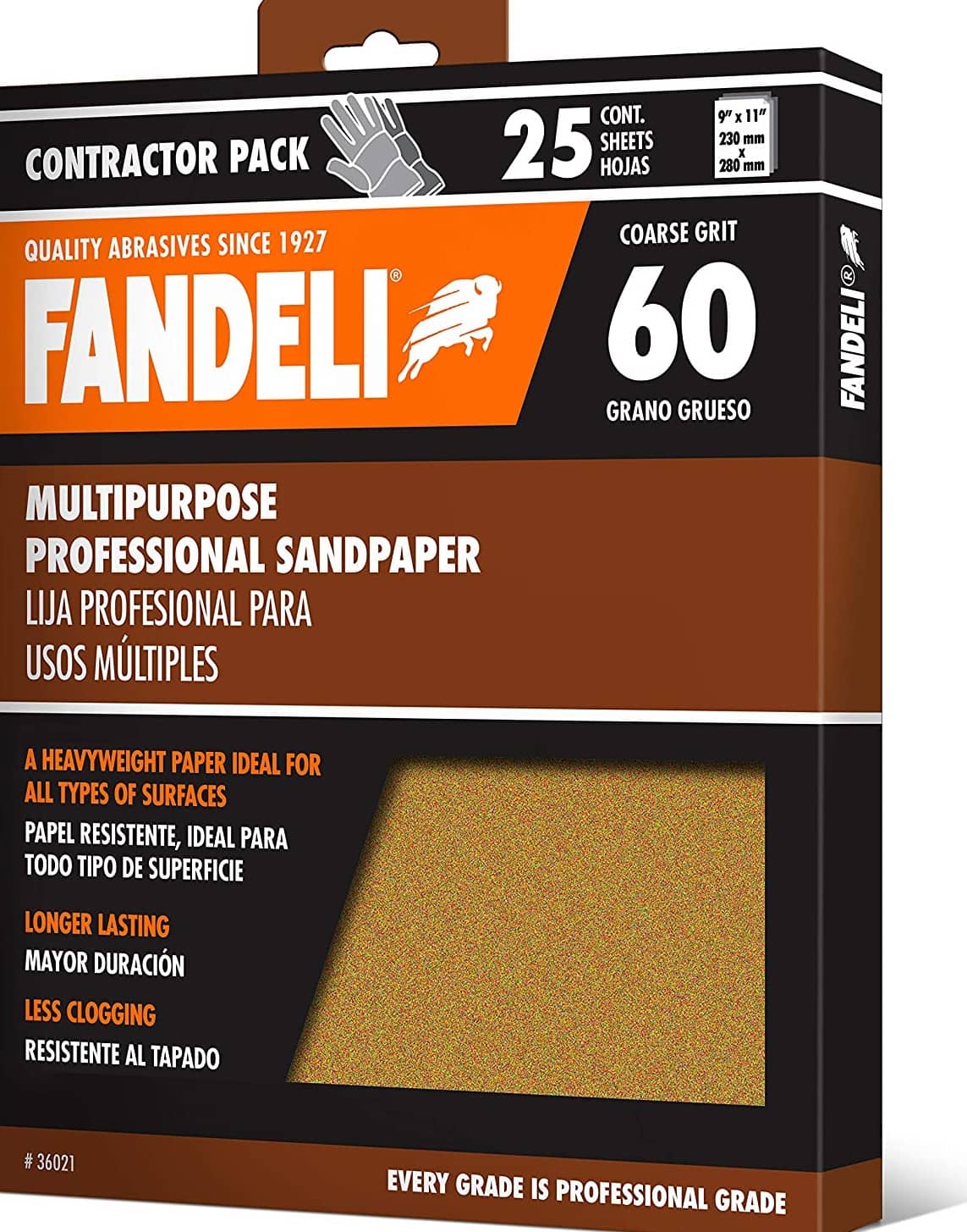 Fandeli 36021 060 Grit Multipurpose Sandpaper