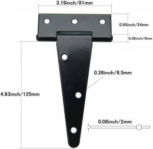 shed hinges size